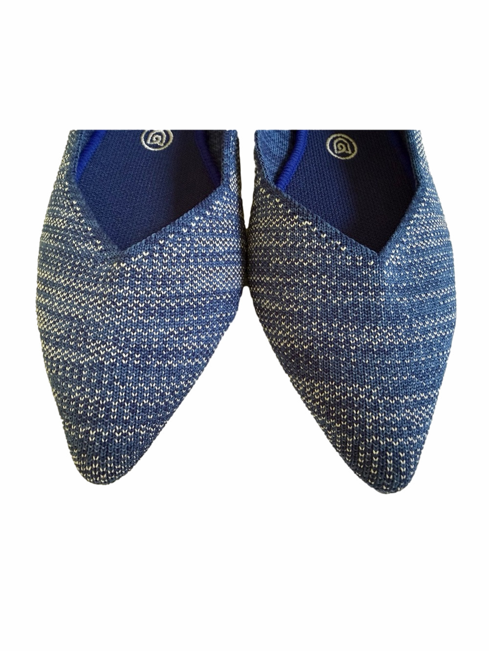 Rothys Womens The Point Flat Indigo Heather Blue Knit Size 10 Washable EUC - Picture 6 of 16